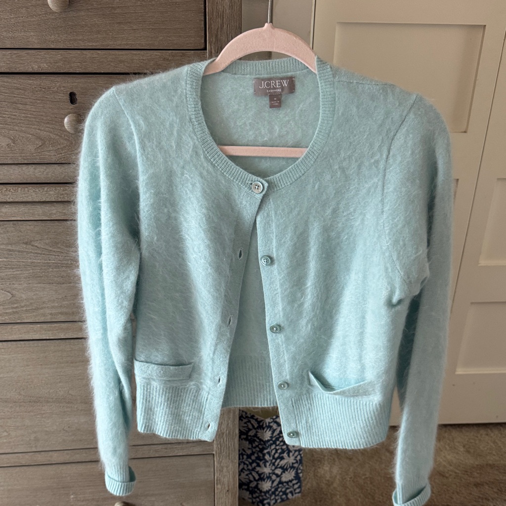 J. Crew Women's Brushed Cashmere Blue Sweater
